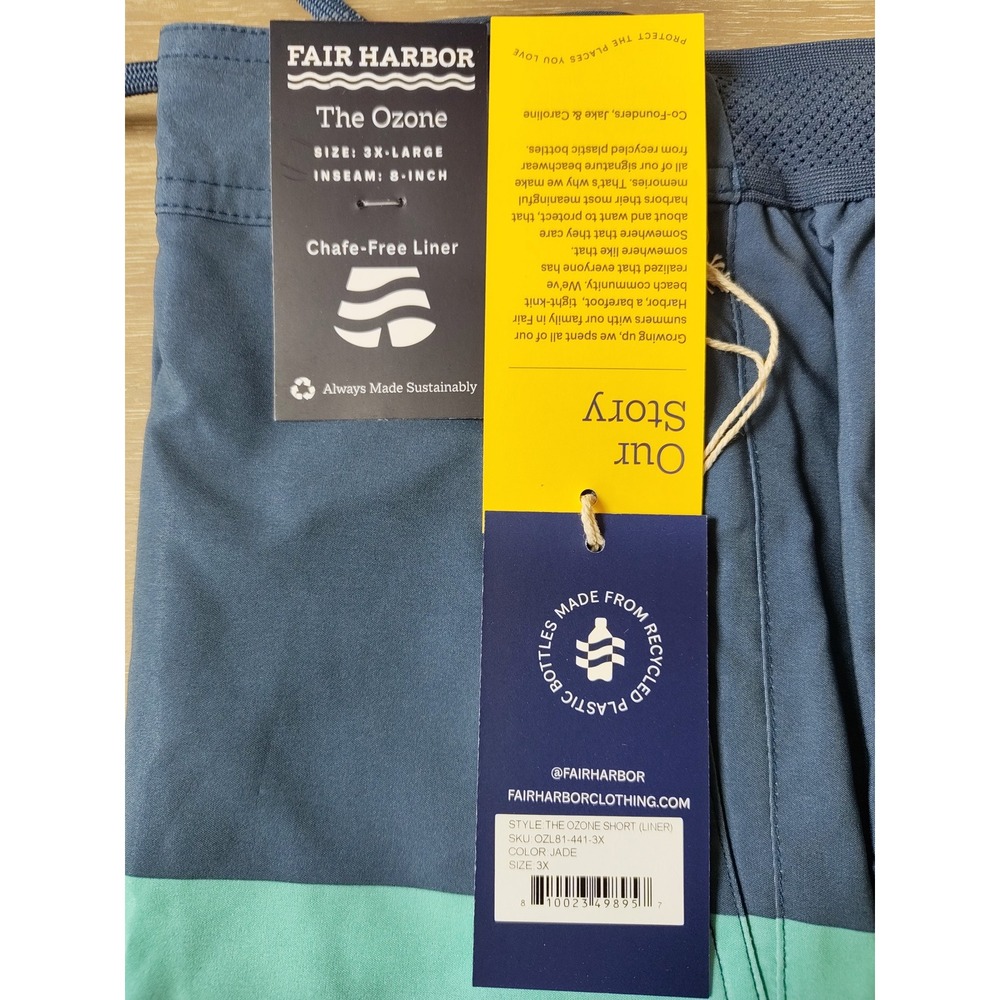 Fair Harbor Ozone Short Lined Jade Size 3X New With Tags - Picture 10 of 14